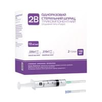 Купити Шприц 2B Luer 3-компонентний стерильний з 2 голками 23G та 21G 10 мл Шприц 2B Luer 3-компонентний стерильний з 2 голками 23G та 21G 10 мл