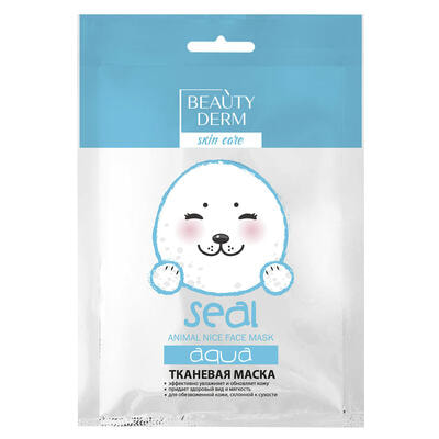 Маска для обличчя Beauty Derm Animal Seal Aqua тканинна зволожуюча 25 мл