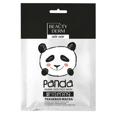 Маска для обличчя Beauty Derm Animal Panda Whitening тканинна відбілююча 25 мл