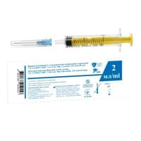 Шприц LC Laser Care Luer Slip 3-компонентный с иглой 23G (0,6 х 30 мм) 2 мл