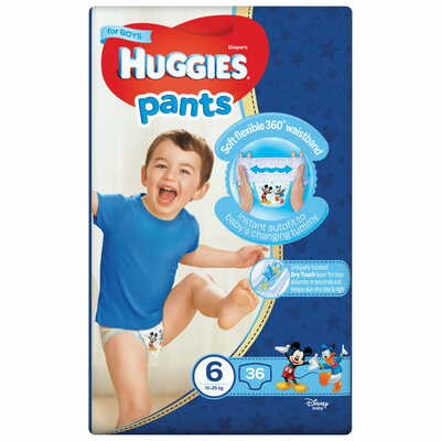Подгузники-трусики Huggies Pants для мальчиков размер 6, 15-25 кг, 36 шт.