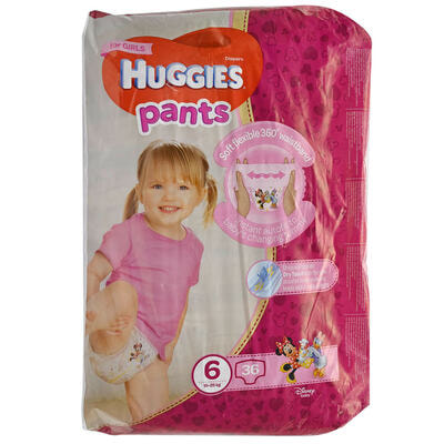 Підгузки-трусики Huggies Pants для дівчаток розмір 6, 15-25 кг, 36 шт.