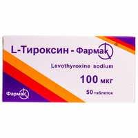 L-Тироксин-Фармак таблетки по 100 мг №50 (5 блістерів х 10 таблеток)