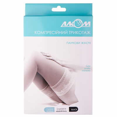 Моночулок компрессионный женский Алком 6022 класс компрессии ІІ с открытым мыском размер 3 черный правый