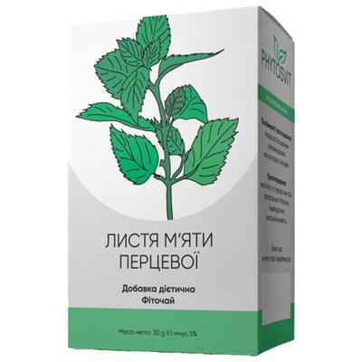 Фиточай Мяты перечной листья Phytosvit по 30 г (коробка с внутр. пакетом)