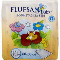 Пеленки гигиенические впитывающие детские Flufsan 60 см х 60 см 10 шт.