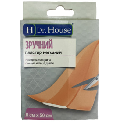 Пластир медичний Dr. House на нетканій основі 6 см х 50 см 1 шт.