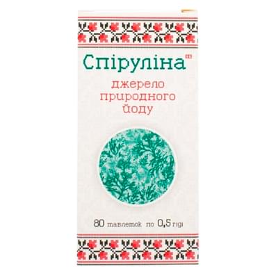 Спирулина таблетки источник природного йода 8 блистеров по 10 шт