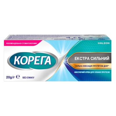 Крем фіксуючий для зубних протезів Корега Екстра сильний Без смаку 20 г