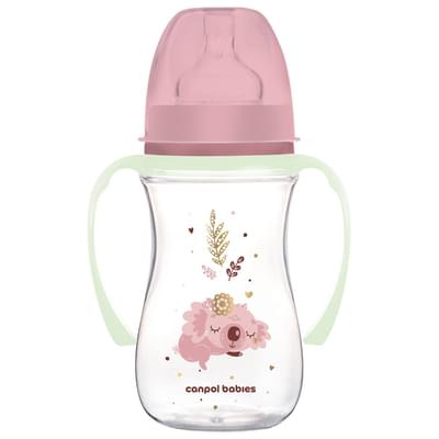 Бутылочка для кормления Canpol 35/237_pin Easystart Sleepy Koala антиколиковая полипропиленовая с широким горлышком 240 мл
