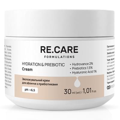 Крем для обличчя Re.Care Hydration & Prebiotic Cream з пребіотиками зволожуючий 30 мл