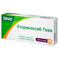 Еторикоксиб-Тева таблетки вкриті плівковою оболонкою по 120 мг блістер 7 шт