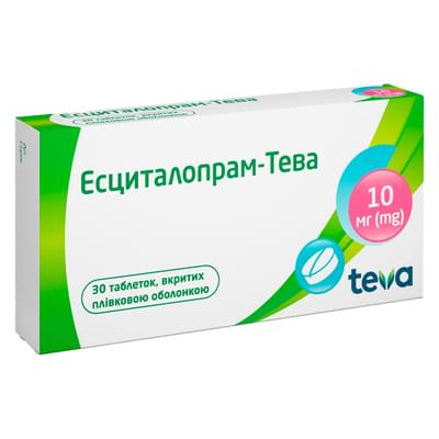 Есциталопрам-Тева таблетки вкриті плівковою оболонкою по 10 мг 3 блістери по 10 шт