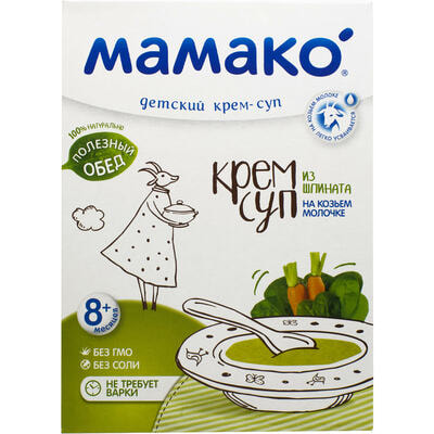 Крем-суп Мамако из шпината на козьем молоке с 8-ми месяцев 150 г