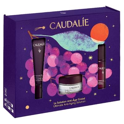 Набор CAUDALIE (Кадали) Premier Cru Eye Cream 15 mL Set - Xmas 2026 Сыворотка 10 мл + Premier Cru Крем 15 мл + Premier Cru крем для глаз 15 мл