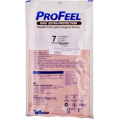 Рукавички хірургічні ProFeel DHD Extra Protection натуральний латекс стерильні неопудрені полімерні розмір 7,0 пара