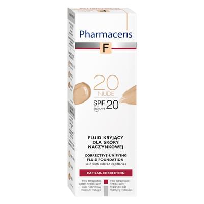 Флюїд для обличчя PHARMACERIS (Фармацеріс) F тональний для капілярної шкіри SPF20 відтінок 20 Нюд 30 мл