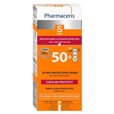 Крем для обличчя та шкіри навколо очей PHARMACERIS S (Фармацеріс) ультразахист сонцезахисний SPF 50+ Capilar Protect 50 мл