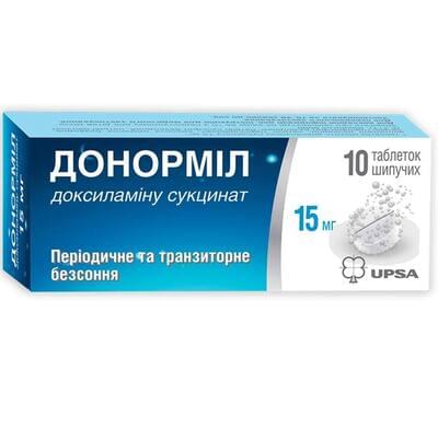 Донормил таблетки шип. по 15 мг №10 (туба)