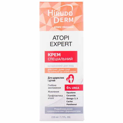 Крем для тіла Hirudo Derm Atopic Program спеціальний для сухої, дуже сухої та схильної до атопії шкіри 220 мл