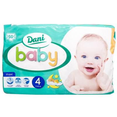 Підгузки Dani Baby Maxi розмір 4, 7-14 кг, 50 шт.