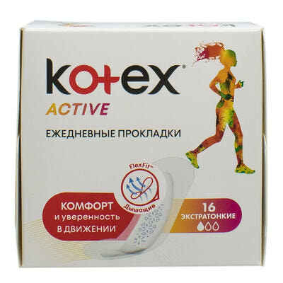 Прокладки щоденні Kotex Active Екстратонкі 16 шт.