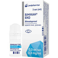 Бімікан Еко краплі очні 0,3 мг/мл по 3 мл (флакон)