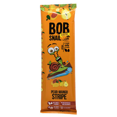 Цукерки Bob Snail Равлик Боб натуральні страйпси грушево-мангові 14 г