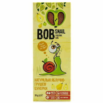 Цукерки Bob Snail Равлик Боб натуральні яблучно-грушеві 30 г