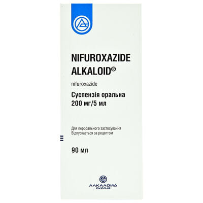 Ніфуроксазид Алкалоїд суспензія орал. 200 мг / 5 мл по 90 мл (флакон)