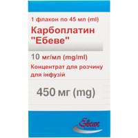 Купити Карбоплатин "Ебеве" концентрат д/інф. 10 мг/мл по 45 мл (450 мг) (флакон) Карбоплатин "Ебеве" концентрат д/інф. 10 мг/мл по 45 мл (450 мг) (флакон)
