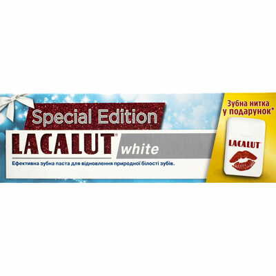 Зубная паста Lacalut White 75 мл + зубная нитка