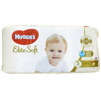 Підгузки Huggies Elite Soft розмір 5, 12-22 кг, 56 шт. NEW