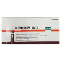 Меропенем-Віста порошок д/ін. по 500 мг №10 (флакони)