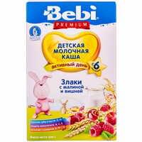Каша молочна Kolinska Bebi Premium Злаки з малиною та вишнею з 6-ти місяців 200 г