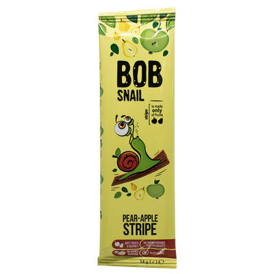 Цукерки Bob Snail Равлик Боб натуральні страйпси яблучно-грушеві 14 г