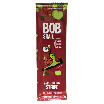 Цукерки Bob Snail Равлик Боб натуральні страйпси яблучно-вишневі 14 г