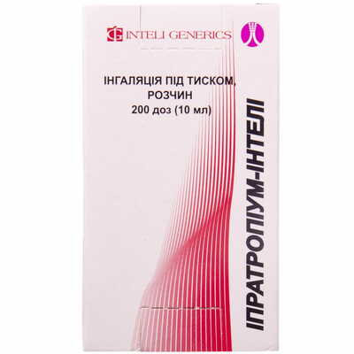 Іпратропіум-Інтелі розчин д/інг. 20 мкг/доза по 200 доз (10 мл) (балон)