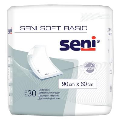 Пеленки гигиенические впитывающие Seni Soft Basic 90 см х 60 см 30 шт.