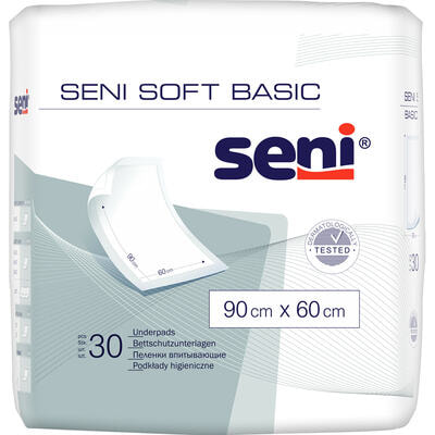 Пеленки гигиенические впитывающие Seni Soft Basic 90 см х 60 см 30 шт.