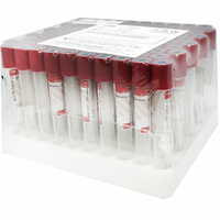 Пробирка вакуумная Vacumed 43906 стерильная для 6 мл крови 13 x 100 мм красная крышка 100 шт.