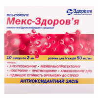 Мекс-Здоров`я розчин д/ін. 50 мг/мл по 2 мл №10 (ампули)