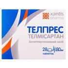 Купити Телпрес таблетки по 80 мг №28 (2 блістери х 14 таблеток) Телпрес таблетки по 80 мг №28 (2 блістери х 14 таблеток)