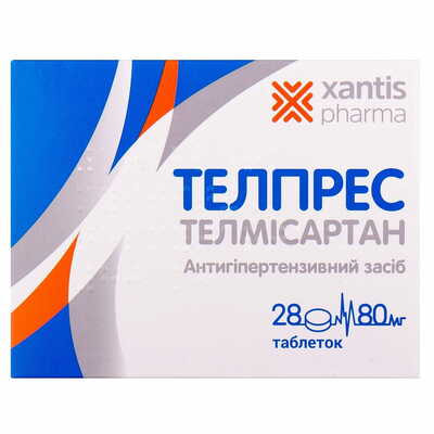 Телпрес таблетки по 80 мг №28 (2 блістери х 14 таблеток)