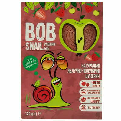 Конфеты Bob Snail Улитка Боб натуральные яблочно-клубничные 120 г