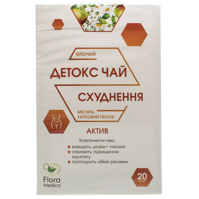 Фіточай Ключі Здоров`я Детокс чай схуднення Актив по 1,8 г №20 (фільтр-пакети)