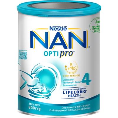 Смесь сухая молочная NAN 4 Optipro с 18 месяцев 800 г