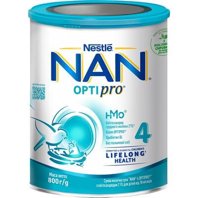 Смесь сухая молочная NAN 4 Optipro с 18 месяцев 800 г