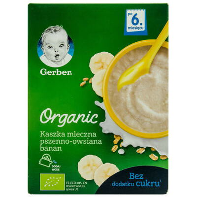 Каша молочная Gerber Organic Пшенично-овсяная с бананом 240 г