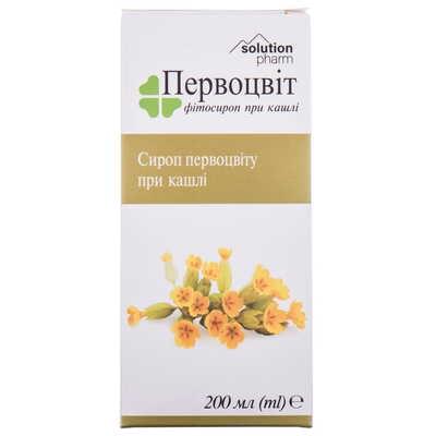 Первоцвіт при кашлі Solution Pharm фітосироп по 200 мл (флакон)